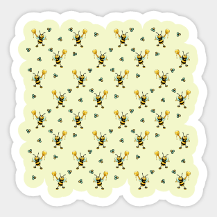 Repeating Bee - Fun Kid's Geometric Happy Bees Sticker